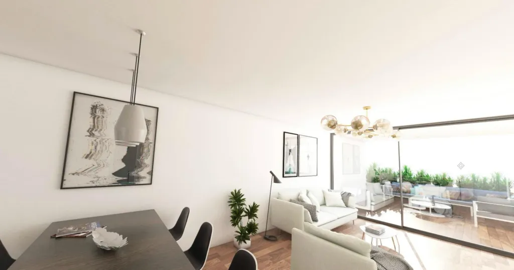 Bedroom interior with reading light